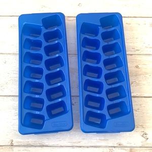 Ice Cube Freezer Trays Sterilite Brand Blue Color Set of 2 Makes 14 Cubes Each